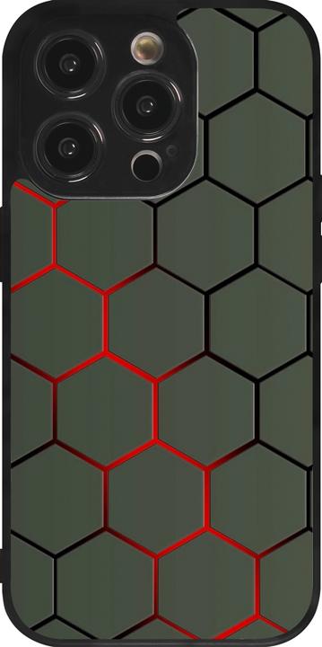 Produktbild PhoneLook Hülle Silikon schwarz Geometric Line red (Apple iPhone 14 Pro)