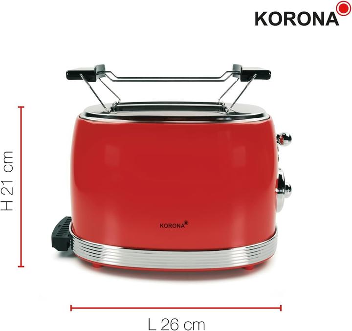 Actual product image Korona 2 slice toaster retro red 21668