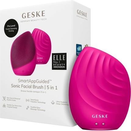 Konjac Sponge, Gesichtspflegegerät, Soniczna szczoteczka do czyszczenia twarzy 5w1 Geske z Aplikacja (magenta)