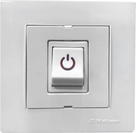 Actual product image Mutlusan Daria 1-fold illuminated on/off switch for instantaneous water heaters etc. White