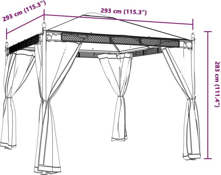 Produktbild vidaXL Pavillon (293 cm, 293 cm)