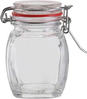 Axentia Drahtbügelglas, farbiger Ring, eckig