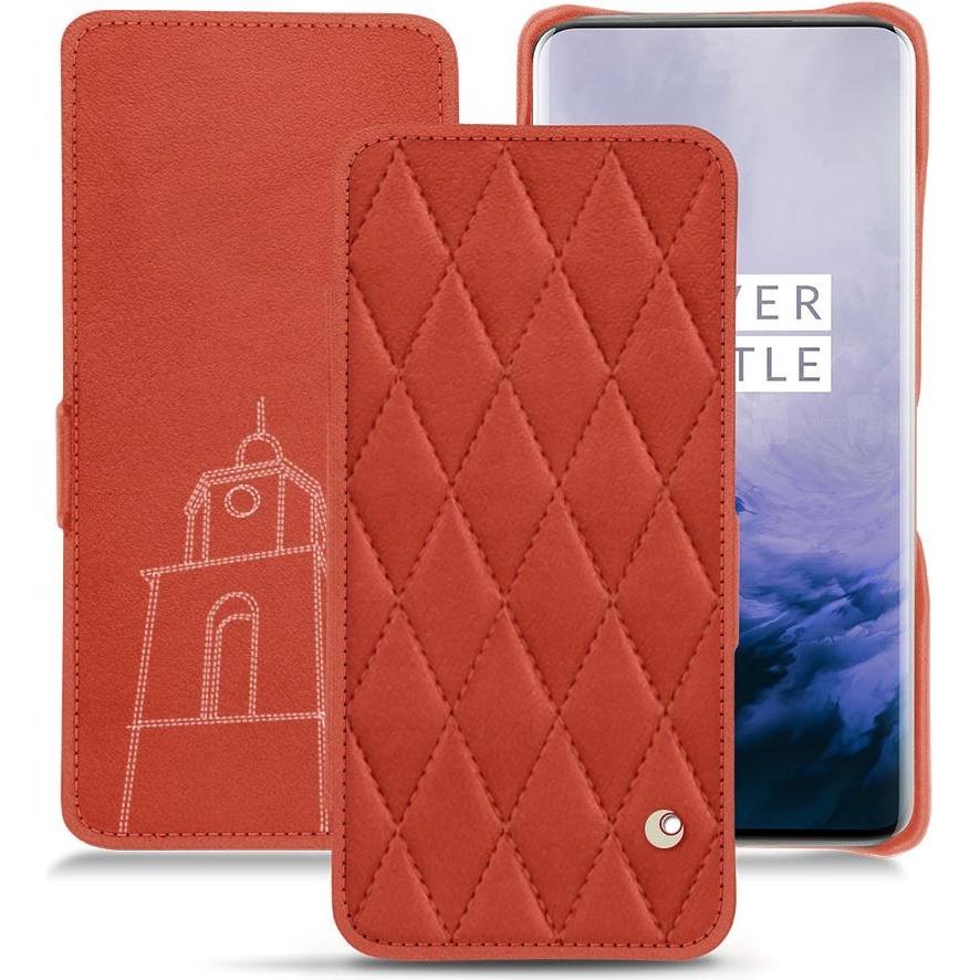 Noreve Lederschutzhülle horizontal (OnePlus 7 Pro), Smartphone Hülle, Orange