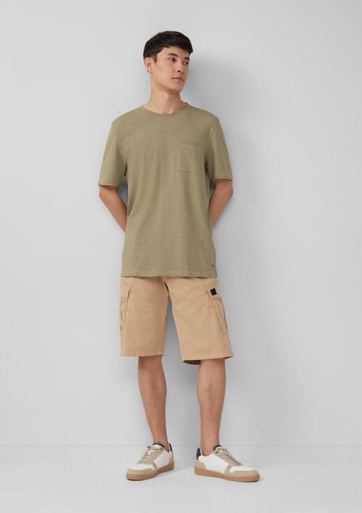 Produktbild S.Oliver T-Shirt Flammgarn-T-Shirt mit Brusttasche und offenen Kanten (L)