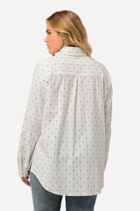 Immagine prodotto Ulla Popken Camicia con pallini, collo da camicia, maniche lunghe e retro più lungo (54)