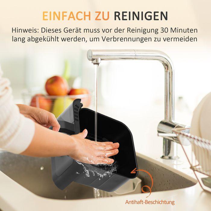 Image du produit Swisshandel24 Friteuse à air chaud Airfryer écran tactile 6,5 L 1350 W Minuterie 4en1, fenêtre de contrôle