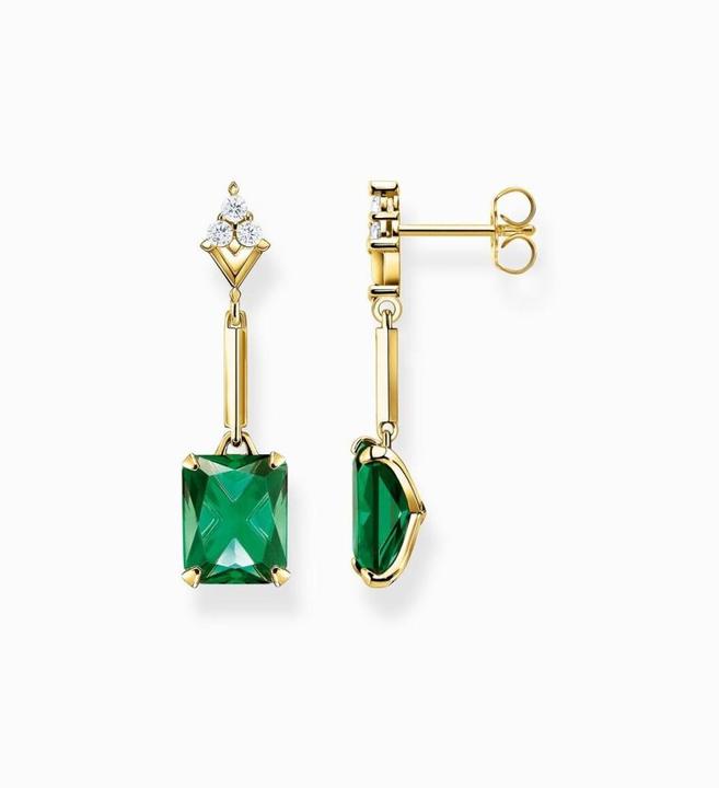 Produktbild Thomas Sabo Ohrringe grüner Stein gold (925er Silber)