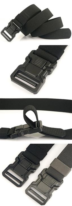 Actual product image Swissdetector Durable tactical belt - Quick-release buckle - TAN