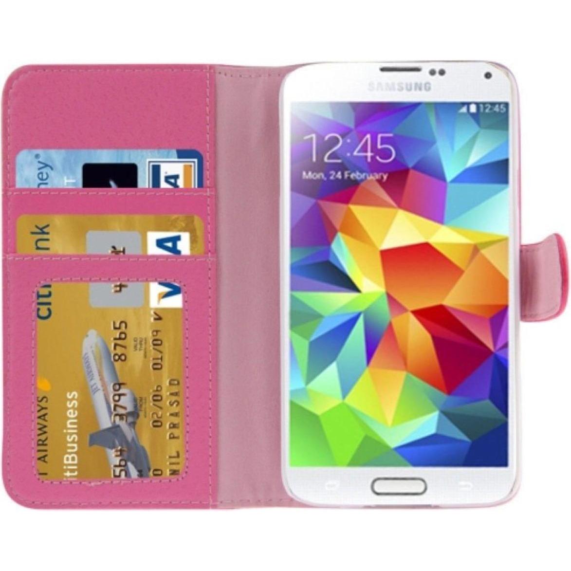 Thumbnail - König Design Schutzhülle Case (Flip Quer) für Handy Samsung Galaxy S5 / S5 Neo Pink (Samsung Galaxy S5, Samsung Galaxy S...
