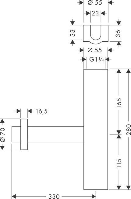 Actual product image hansgrohe Design siphon Flowstar 1 " chrome-plated (Bottle siphon)