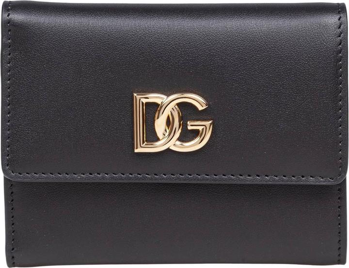 Dolce & Gabbana leather wallet with metal dg logo
