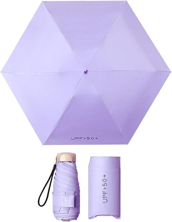 Actual product image Alopini Manual flat five-fold mini folding umbrella with low weight for sunny and rainy days