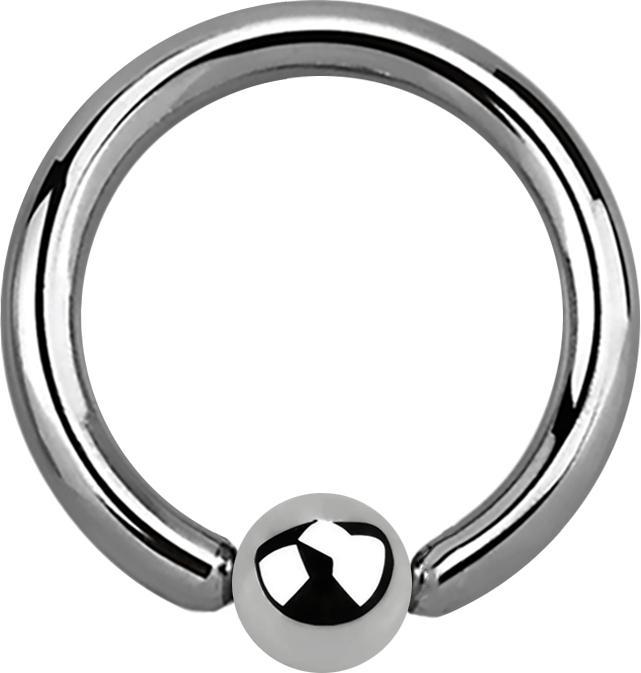Actual product image Star Piercing Ball Closure Ring silver (Titanium, without brass)