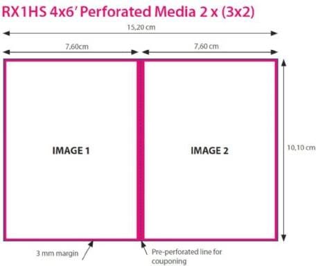 DNP Paper DSRX1HS-4X6P 2 rolls each 700 pcs. 10x15 Perforated for DS-RX1HS (10 x 15 cm)