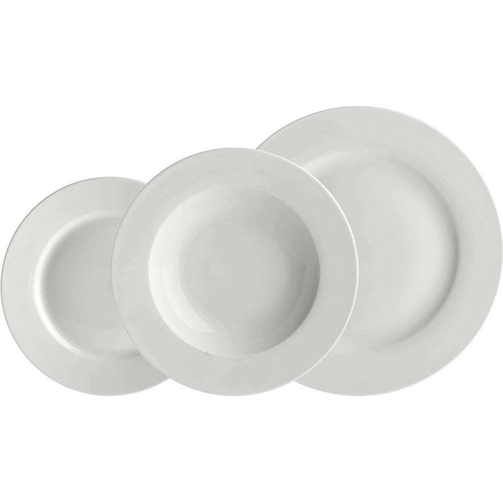 La Porcellana Bianca ESSENZIALE Set mit 12 Tellern mit Rand, Piatti
