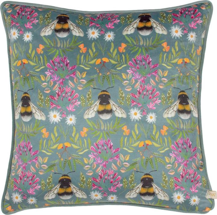 Produktbild Wylder Kissenhülle Nature House of Bloom Zinnia Bee Paspeliert (43 x 43 cm)