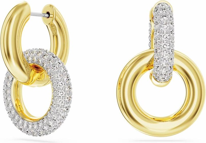 Swarovski Dextera Kreolen Verschlungener Reif Weiss Gold (Swarovski Metall)