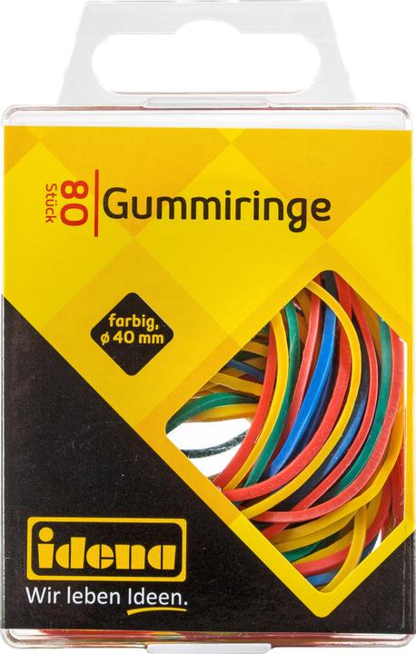 Actual product image Idena Rubber rings 80 pieces assorted colours Ø 40mm (80 pcs.)