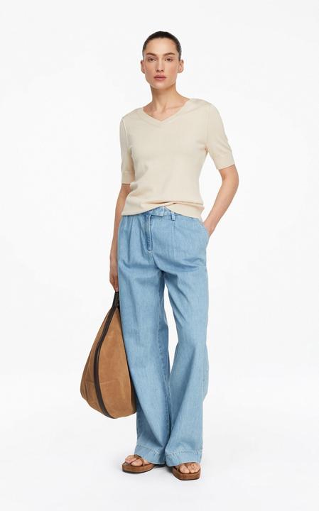 Produktbild Comma Kurzarm-Pullover mit tiefem Rückenausschnitt und Bindedetail (38)