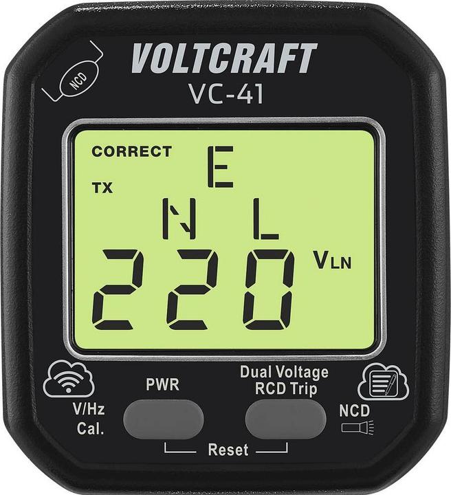 Actual product image Voltcraft VC-41 Steckdosentester CAT II 250 V LCD (CAT II 250V)