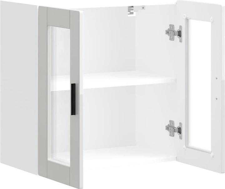 Image du produit VidaXL Armoire suspendue de cuisine avec porte en verre Porto blanc brillant Armoire murale de cuisine (60 x 31 x 60 cm)