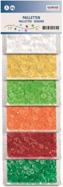 Glorex Sequins, 6mm, 6colour, 30g