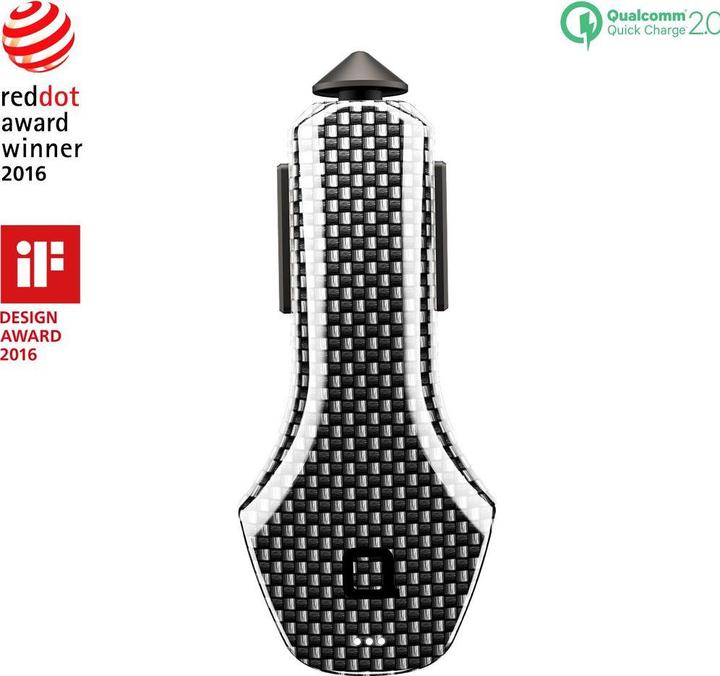 Actual product image nonda Car Charger ZUS Smart Car Charger Carbon Fiber 2.4 A