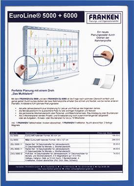 Produktbild Franken Sichttasche FRAME IT X-tra!Line, DIN A4, blau selbstklebend, Dokumentenhalter, transparent, Hartfoli (A4, 1 x)