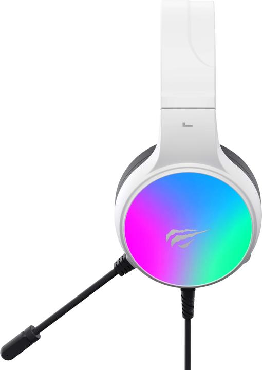Actual product image Havit - Gaming Headphones (H2043U) - with Microphone, 50mm Speaker, USB, 2.1m - White (Cable)