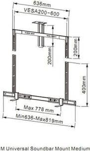 Actual product image Multibrackets M Universal Soundbar Mount (TV furniture, 10 kg, 32" - 40")