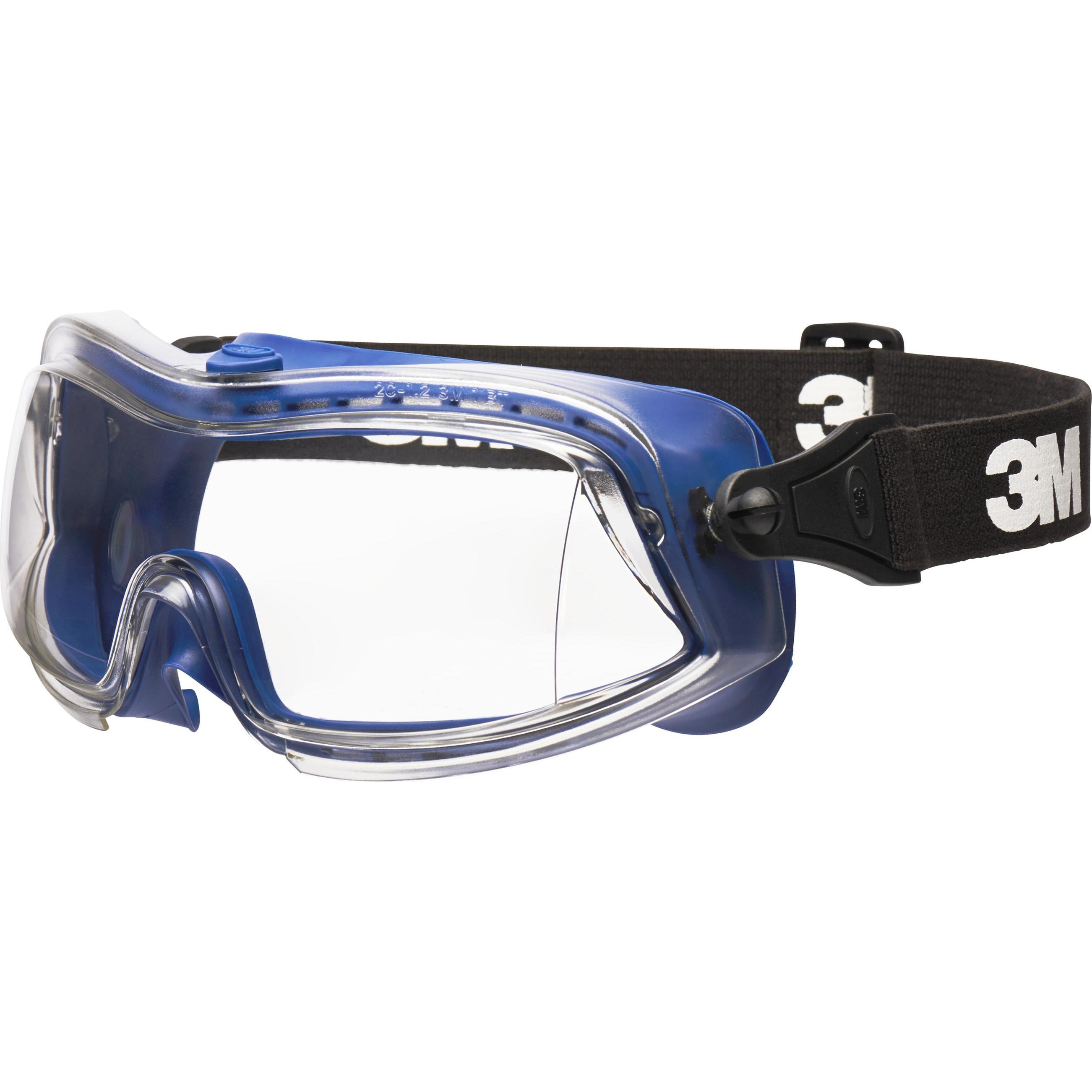 3M, Schutzbrille + Gesichtsschutz, Modul-R Schutzbrille, Carbonglas, Klar mit UV Schutz, belüftet, Rahmen aus TPE kratzf...
