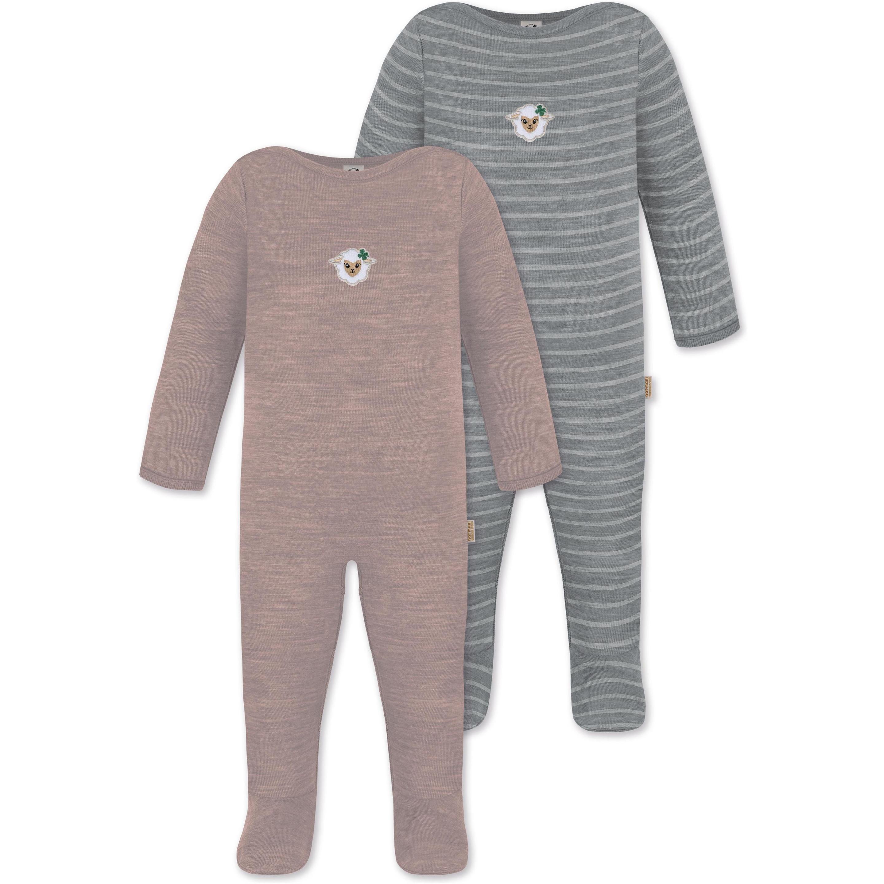 Normani, Herren, Strampler, 2er Pack MERINO Baby Merino Strampler „Levin" - 9413, Rosa, (92)
