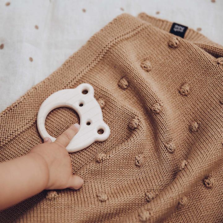 Actual product image Ooh Noo - Popcorn Baby Blanket - Caramel - 75x95 cm (95 x 75 cm)