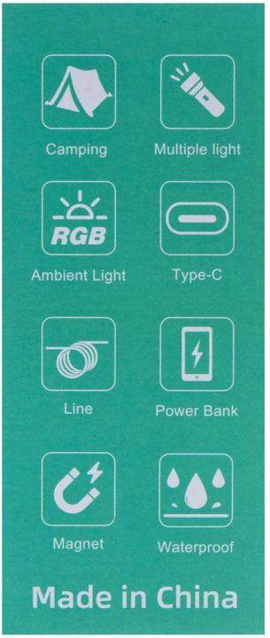 Produktbild FTM Campinglampe RGB mit Powerbank