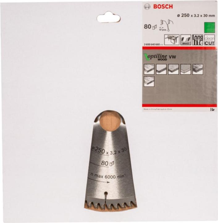 Produktbild Bosch Professional Zubehör PRO Wood Kreissägeblatt, 250 x 3.2 x 30 mm