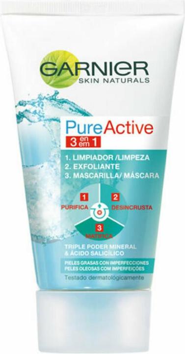 Produktbild Garnier PURE ACTIVE 3 en 1 gel limpiador piel grasa 150 ml (Reinigungsgel, 150 ml)