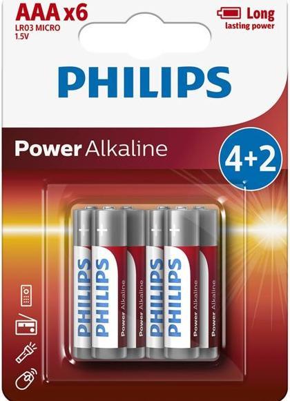 Actual product image Philips Power Alkaline (6) LR03P6BP/10 (6 pcs., AAA)