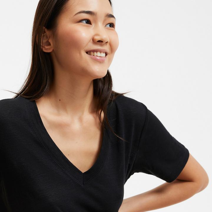 Actual product image La Redoute Collections T-Shirt mit V-Ausschnitt (M)