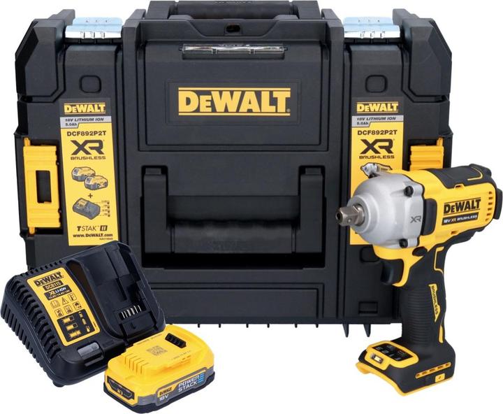 Produktbild DeWalt DCF 892 E1T Akku Schlagschrauber 18 V 813 Nm 1/2" Brushless + 1x Akku 1,7 Ah + Ladegerät +