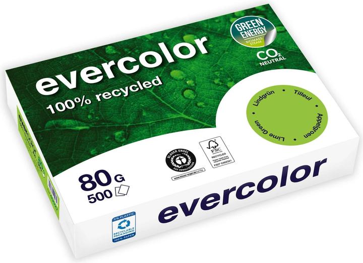 Actual product image Clairefontaine Recycled paper Evercolor lime green DIN A4 80 g/sqm 500 sheets (80 g/m², 500 x, A4)