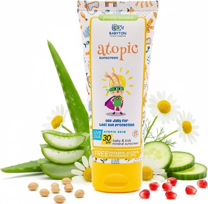 Productafbeelding Babyton Mineralische Sonnencreme für Babys und Kinder mit atopischer Wirkung, LSF 30, 100 ml (Zonnecrème, SPF 30, 100 ml)