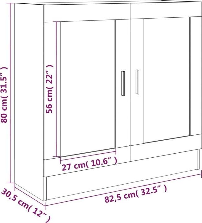Produktbild vidaXL Vitrinenschrank (82.50 x 30.50 x 80 cm)