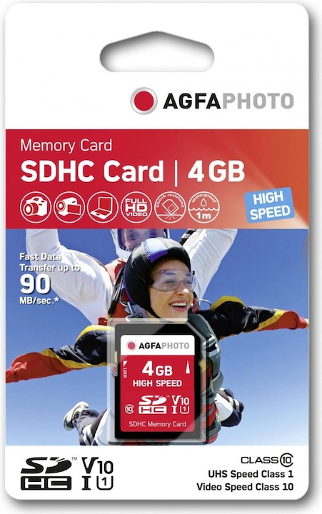 Actual product image AGFAPHOTO SDHC Card 4GB High Speed Class 10 UHS I U1 V10 (4 GB, SDHC, U1, UHS-I)