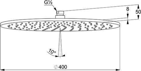 Produktbild Kludi Tellerkopfbrause A-QA DN 15 d= 400mm ma-sw/chr (1 Strahlarten, 23 l/min)