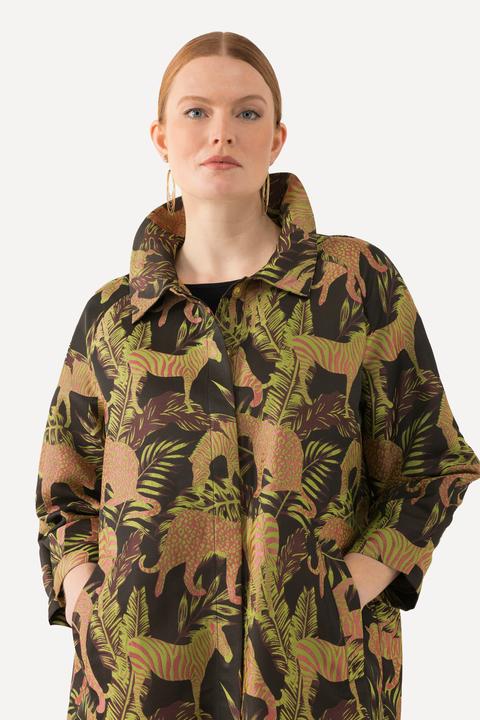 Produktbild Ulla Popken Jacke, Jacquardmuster, Hemdkragen, Druckknöpfe (56)