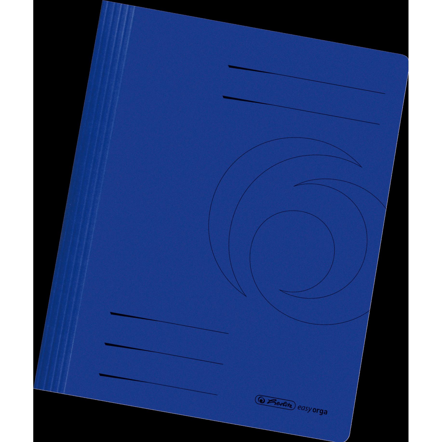 Thumbnail - Herlitz, Mappe, Schnellhefter easyorga, DIN A4, Manilakarton, blau dunkelblau, 240 g-qm, gebrauchsfertig gefaltet, M (A4...