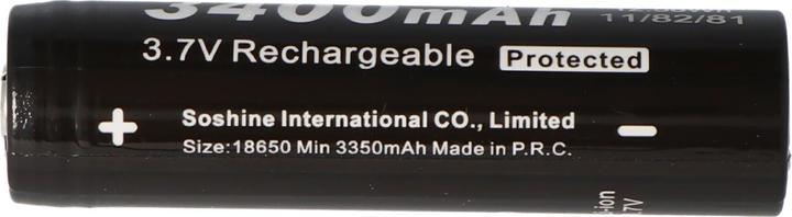 Actual product image Soshine Battery 18650 68,2x18,45mm PCB protected Panasonic cell (1 pcs., 18650, 3400 mAh)
