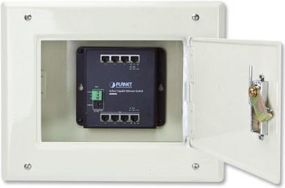Actual product image Planet Industrial 8-Port 10/100/1000T Wall-mount Switch (-10-60 degrees C) (8 ports)