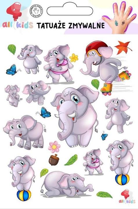 Produktbild Dodo Waschbare Tattoos für Kinder. Glückliche Elefanten