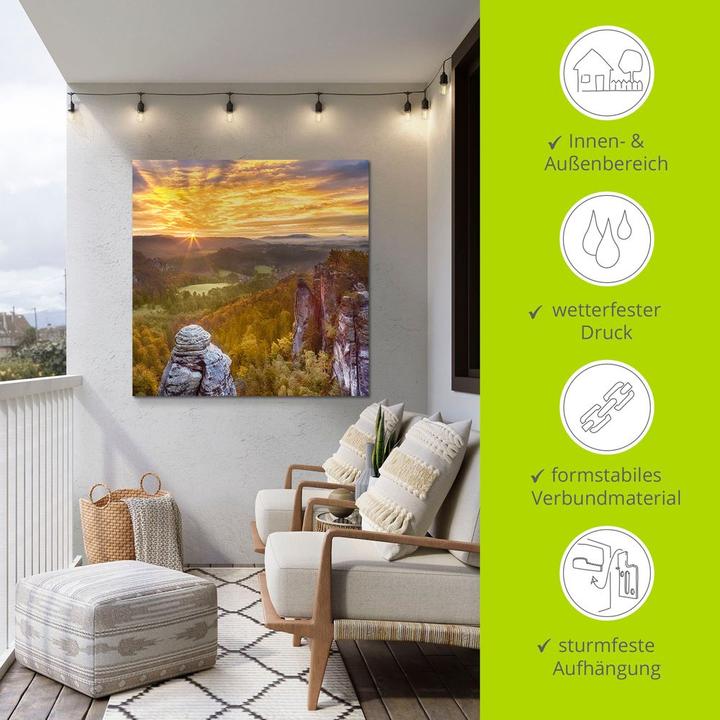 Actual product image Artland Poster Saxon Switzerland Ferdinandstein U4XC (40x40 cm)